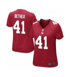 Women's New York Giants #41 Antoine Bethea Game Red Alternate Football Jersey