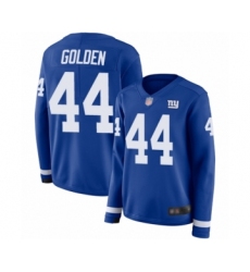 Women's New York Giants #44 Markus Golden Limited Royal Blue Therma Long Sleeve Football Jersey