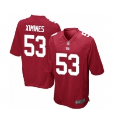 Men's New York Giants #53 Oshane Ximines Game Red Alternate Football Jersey