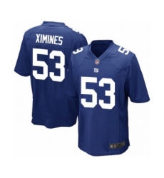Men's New York Giants #53 Oshane Ximines Game Royal Blue Team Color Football Jersey