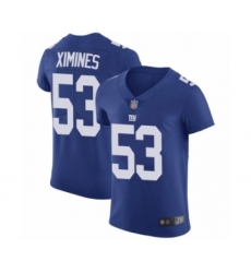 Men's New York Giants #53 Oshane Ximines Royal Blue Team Color Vapor Untouchable Elite Player Football Jersey