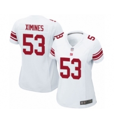 Women's New York Giants #53 Oshane Ximines Game White Football Jersey