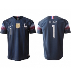 France #1 Lloris Home Thai Version Soccer Country Jersey