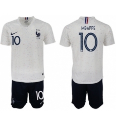 France #10 Mbappe Away Soccer Country Jersey