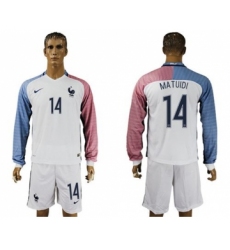France #14 Matuidi Away Long Sleeves Soccer Country Jersey