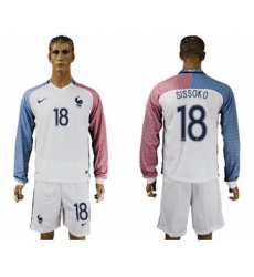 France #18 Sissoko Away Long Sleeves Soccer Country Jersey