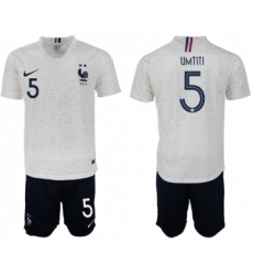 France #5 Umtiti Away Soccer Country Jersey