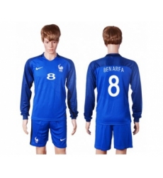 France #8 Benarfa Home Long Sleeves Soccer Country Jersey