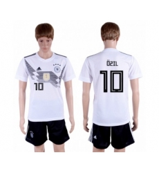 Germany #10 Ozil White Home Soccer Country Jersey
