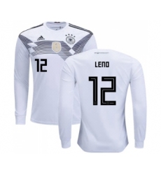 Germany #12 Leno White Home Long Sleeves Soccer Country Jersey