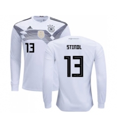 Germany #13 Stindl White Home Long Sleeves Soccer Country Jersey