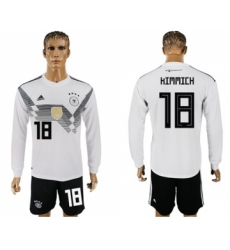 Germany #18 Kimmich White Home Long Sleeves Soccer Country Jersey