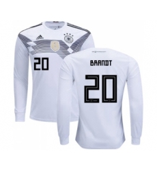 Germany #20 Brandt White Home Long Sleeves Soccer Country Jersey