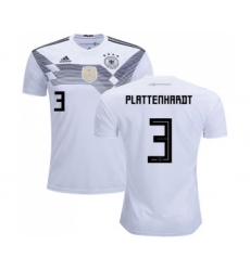Germany #3 Plattenhardt White Home Soccer Country Jersey