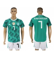 Germany #7 Schweinsteiger Away Soccer Country Jersey