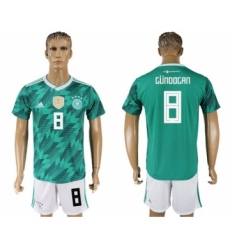 Germany #8 Gundogan Away Soccer Country Jersey