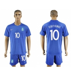 Greece #10 Fortounis Away Soccer Country Jersey