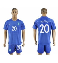 Greece #20 Holebas Away Soccer Country Jersey