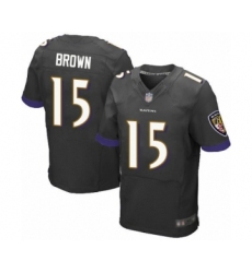 Men's Baltimore Ravens #15 Marquise Brown Elite Black Alternate Football Jersey
