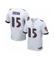 Men's Baltimore Ravens #15 Marquise Brown Elite White Football Jersey