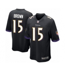 Men's Baltimore Ravens #15 Marquise Brown Game Black Alternate Football Jersey