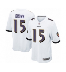 Men's Baltimore Ravens #15 Marquise Brown Game White Football Jersey