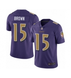 Men's Baltimore Ravens #15 Marquise Brown Limited Purple Rush Vapor Untouchable Football Jersey