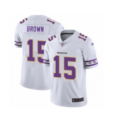 Men's Baltimore Ravens #15 Marquise Brown White Team Logo Fashion Limited Player Football Jersey