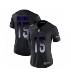 Women's Baltimore Ravens #15 Marquise Brown Limited Black Smoke Fashion Football Jersey