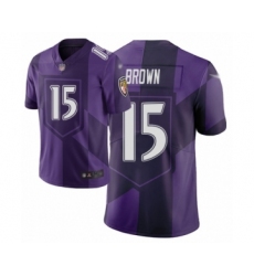Youth Baltimore Ravens #15 Marquise Brown Limited Purple City Edition Football Jersey