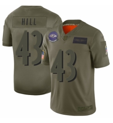 Men's Baltimore Ravens #43 Justice Hill Limited Camo 2019 Salute to Service Football Jersey