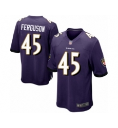 Men's Baltimore Ravens #45 Jaylon Ferguson Game Purple Team Color Football Jersey