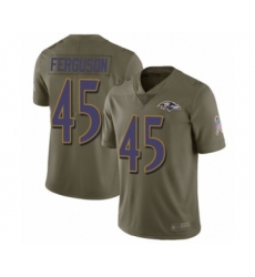 Men's Baltimore Ravens #45 Jaylon Ferguson Limited Olive 2017 Salute to Service Football Jersey