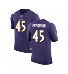 Men's Baltimore Ravens #45 Jaylon Ferguson Purple Team Color Vapor Untouchable Elite Player Football Jersey