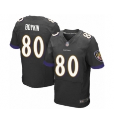 Men's Baltimore Ravens #80 Miles Boykin Elite Black Alternate Football Jersey