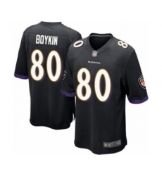 Men's Baltimore Ravens #80 Miles Boykin Game Black Alternate Football Jersey
