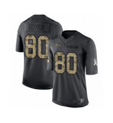 Men's Baltimore Ravens #80 Miles Boykin Limited Black 2016 Salute to Service Football Jersey