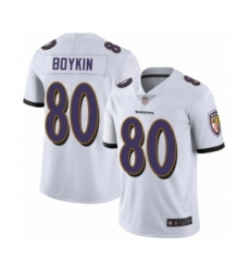 Youth Baltimore Ravens #80 Miles Boykin White Vapor Untouchable Limited Player Football Jersey