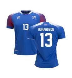 Iceland #13 RUNARSSON Home Soccer Country Jersey