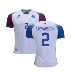 Iceland #2 SAEVARSSON Away Soccer Country Jersey