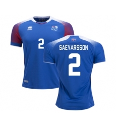 Iceland #2 SAEVARSSON Home Soccer Country Jersey