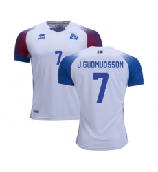 Iceland #7 J.GUDMUDSSON Away Soccer Country Jersey