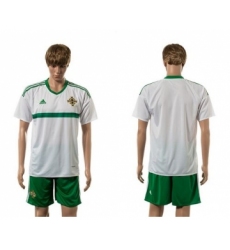 Northern Ireland Blank White Away Soccer Country Jersey