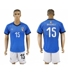 Italy #15 Barzagli Home Soccer Country Jersey
