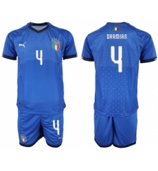 Italy #4 Darmian Home Soccer Country Jersey