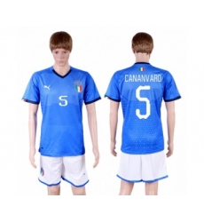 Italy #5 Cananvaro Home Soccer Country Jersey