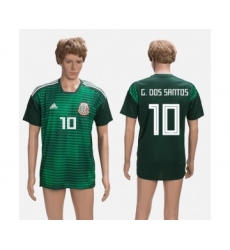 Mexico #10 G.Dos Santos Green Training Soccer Country Jersey