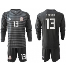 Mexico #13 G.Ochoa Black Long Sleeves Goalkeeper Soccer Country Jersey