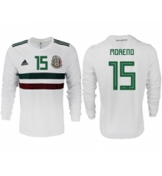 Mexico #15 Moreno Away Long Sleeves Soccer Country Jersey