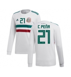 Mexico #21 C.Pena Away Long Sleeves Soccer Country Jersey